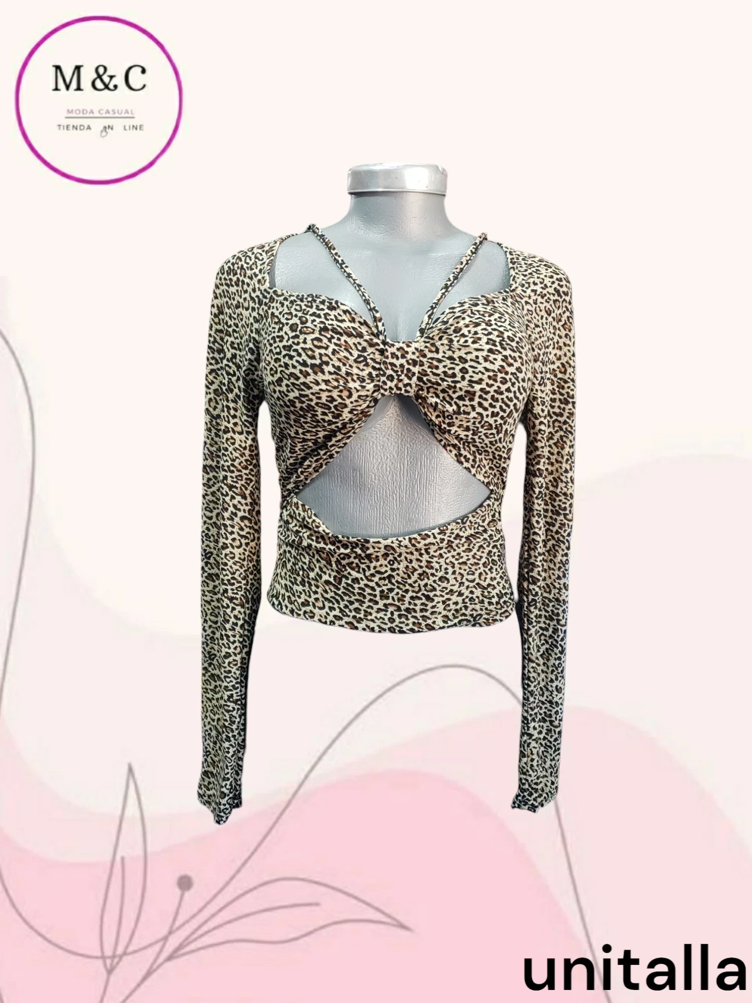 Blusa animal print manga larga