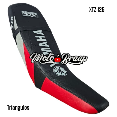 TP XTZ 125 Forro Tapizado triangulo Negros, rojo, gris, negro DW