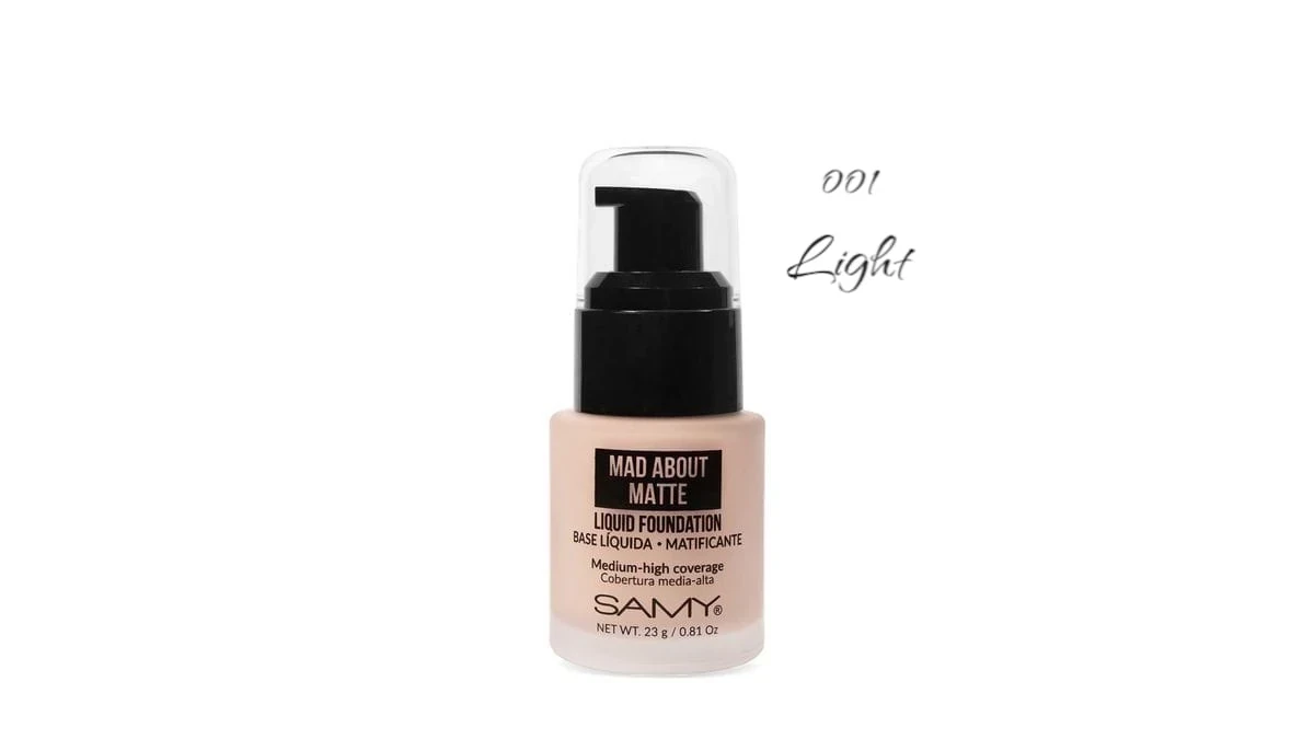 samy base liquida matificante tono 001 light