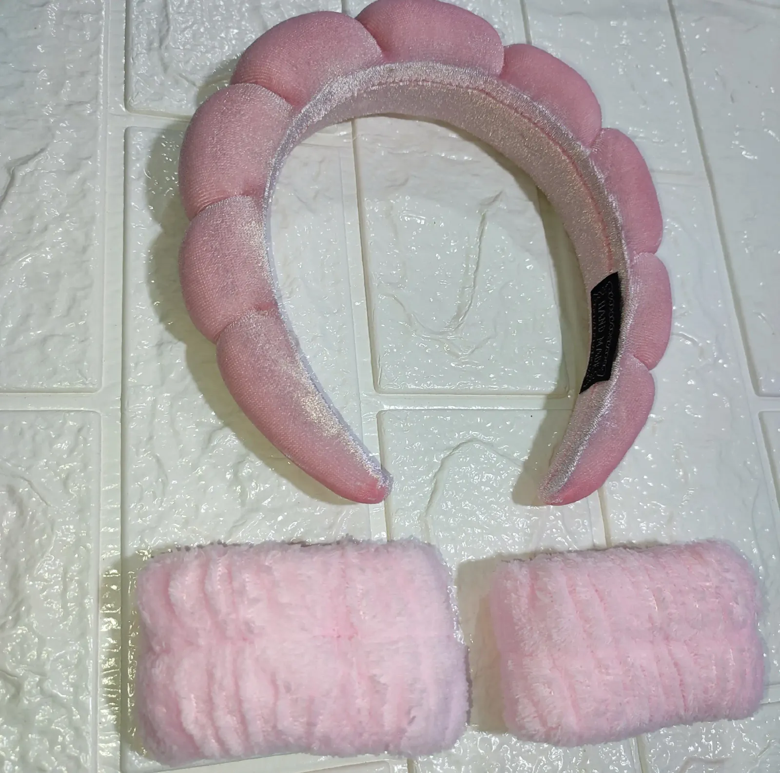 Vincha diadema + muñequeras skincare 2