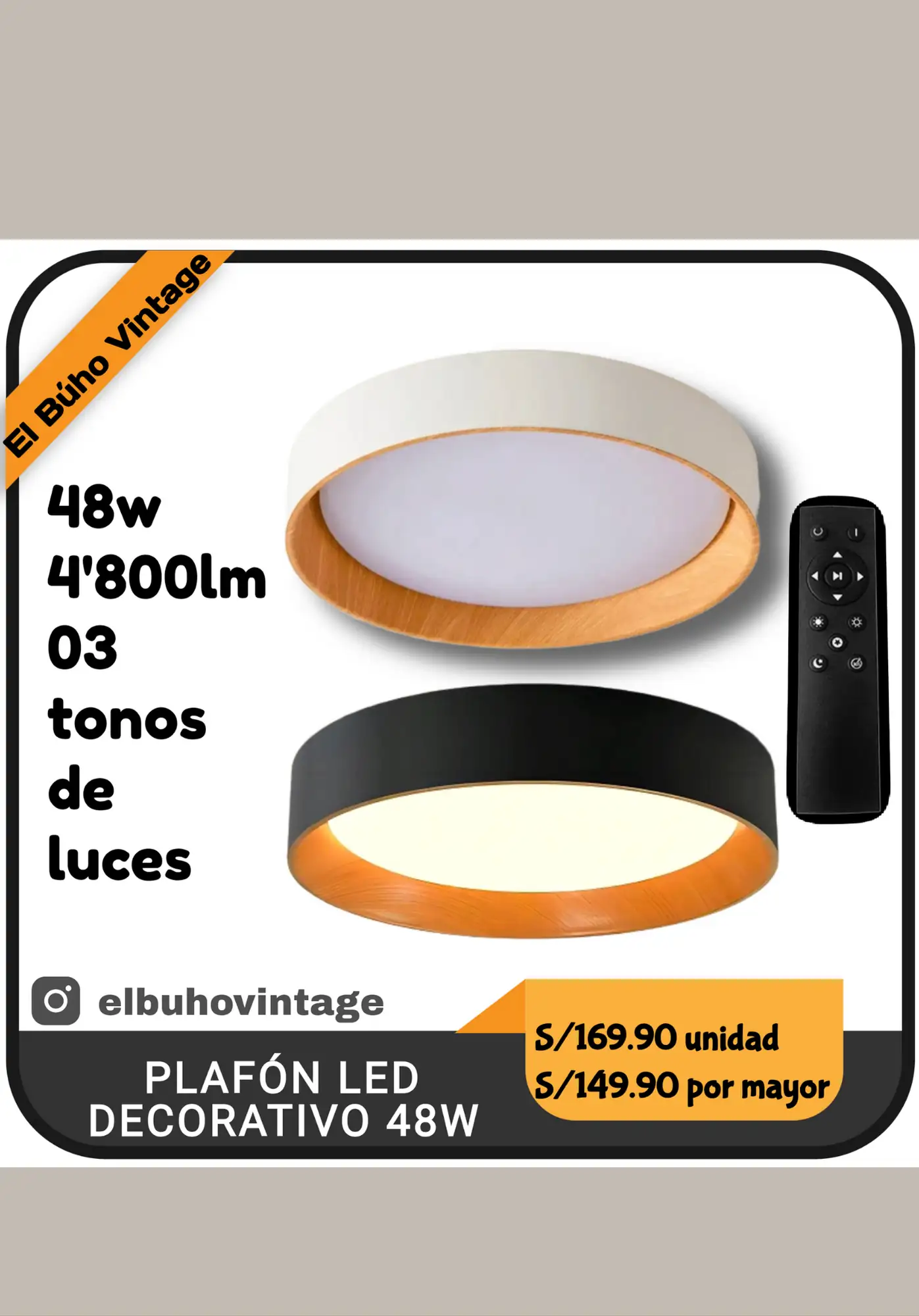 Plafón LED Decorativo 48w  4