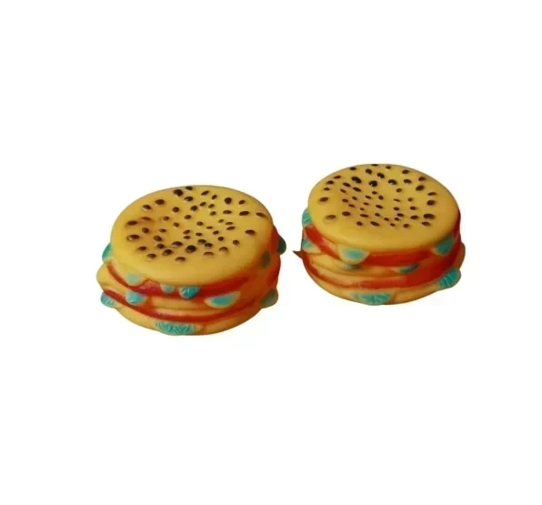 Juguete de goma hamburguesa doble