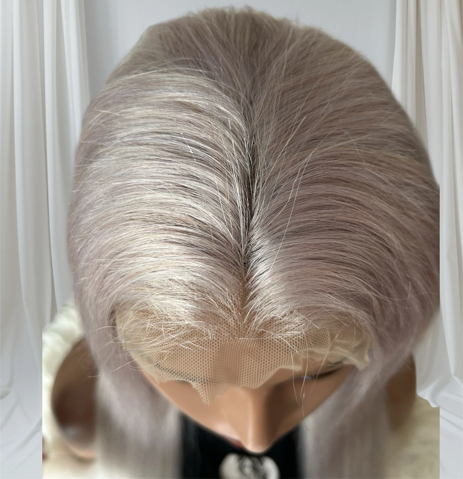 Peluca gris de cabello humamo, 20 pulgada, frontal lace 13x4, 150% densidad  5