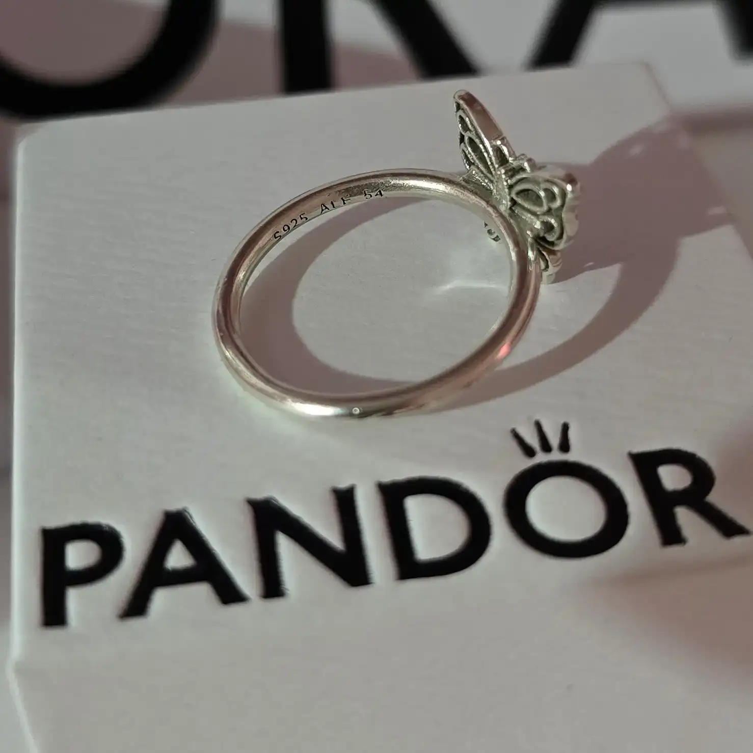 Pandora Silver & Zirconia Vintage Butterfly Ring  3