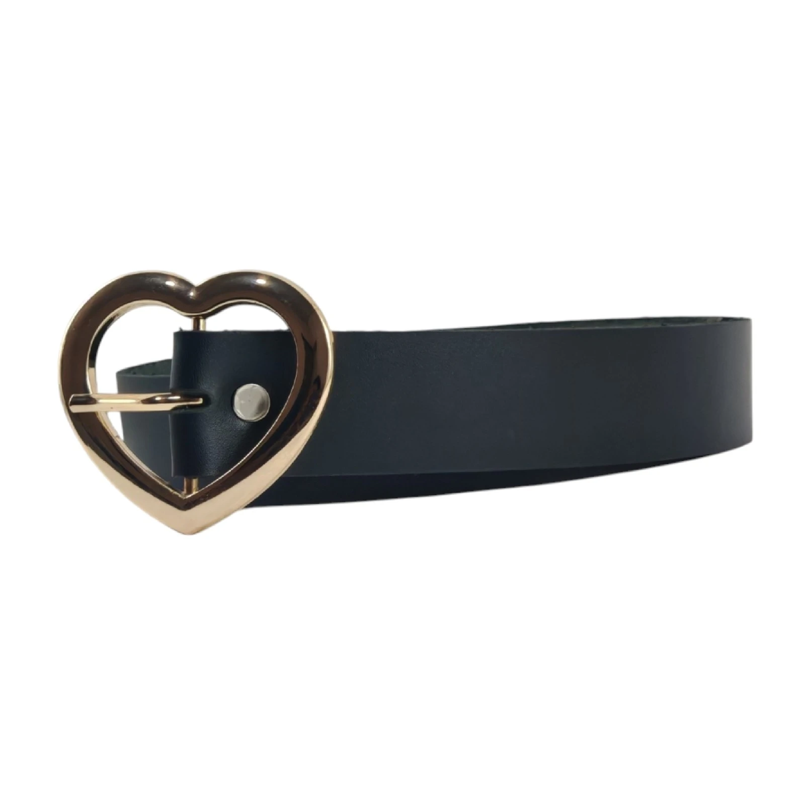 Faja coralzon dorado cuero vaqueta negro  3