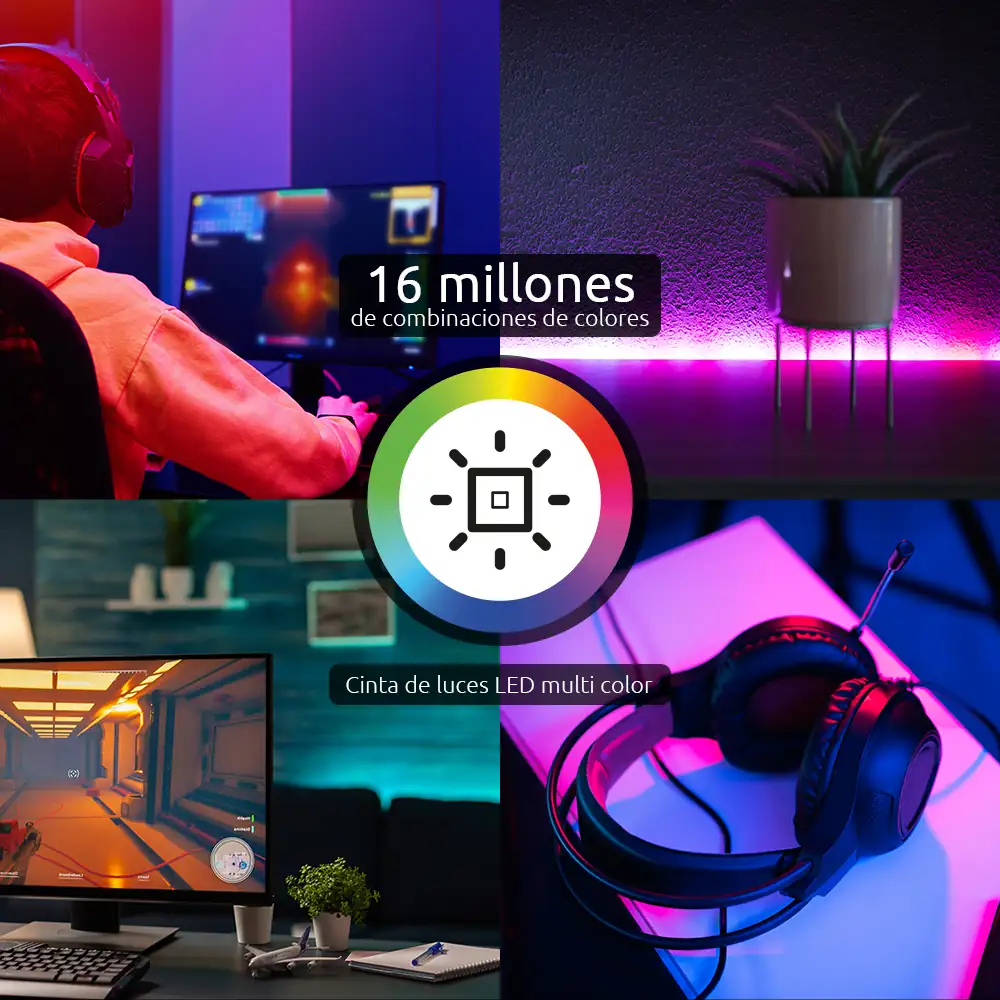 Cinta LED inteligente Wi-Fi RGBIC de 5m 3
