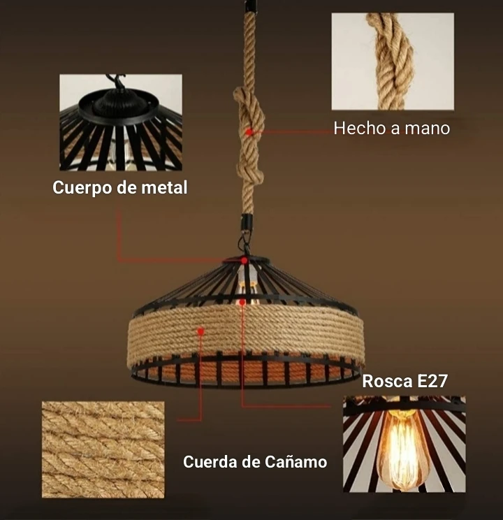 Lámpara Colgante Rústica  6