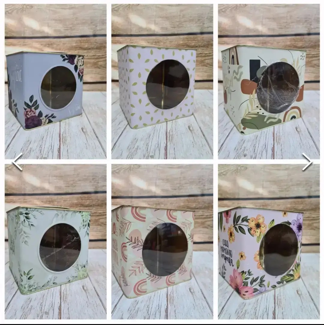 Lata Cookie 17 x 17 - con visor  Lata Cookie. Tapa decorada 3