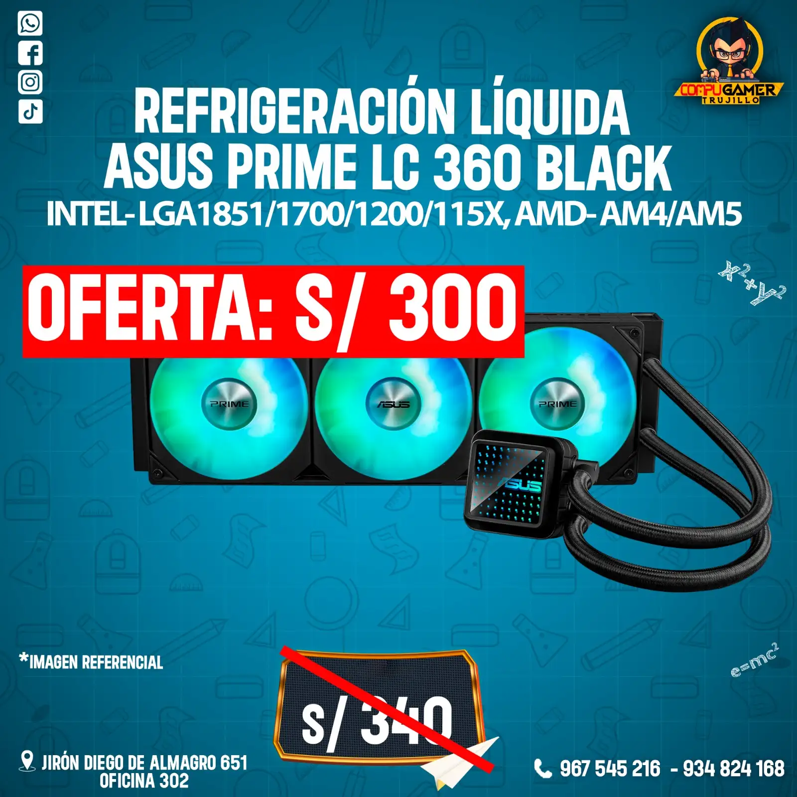 REFRIGERACIÓN LÍQUIDA ASUS PRIME LC 360 BLACK 