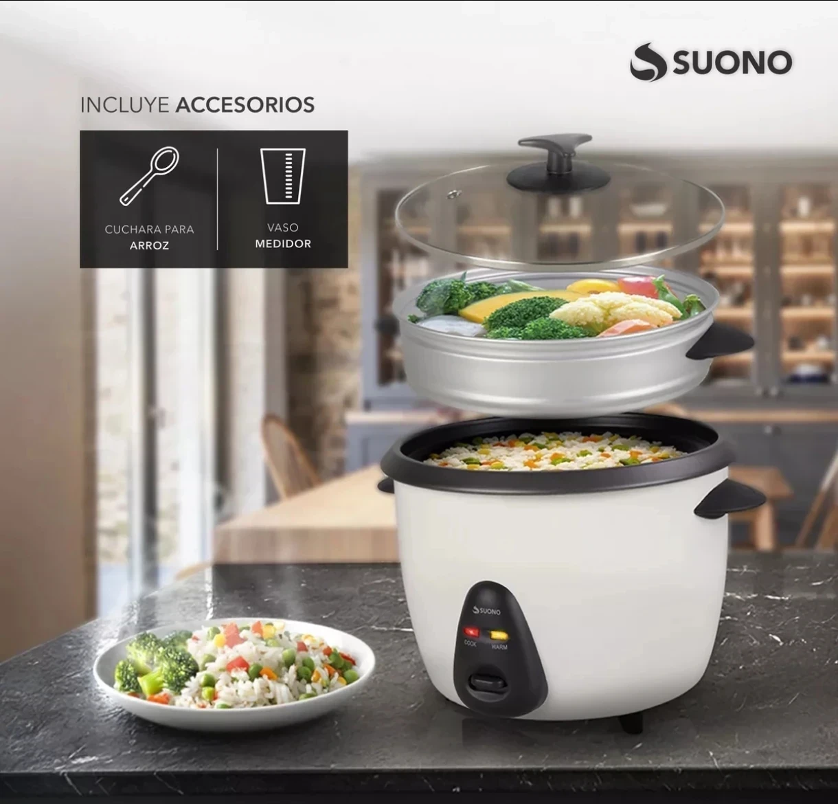 Olla arrocera y vaporera Suono 2