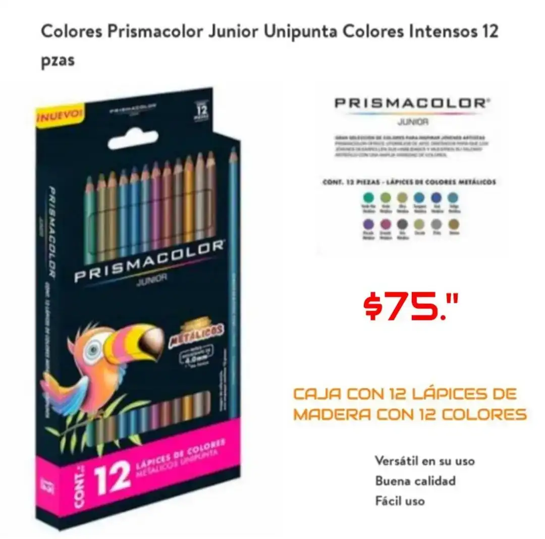 PRISMACOLOR junior 12pz, Lápices de colores intensos. 