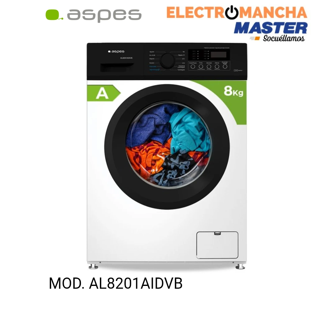 LAVADORA ASPES AL8201AIDVB 8 KILOS 1200 RPM  CLASE A
