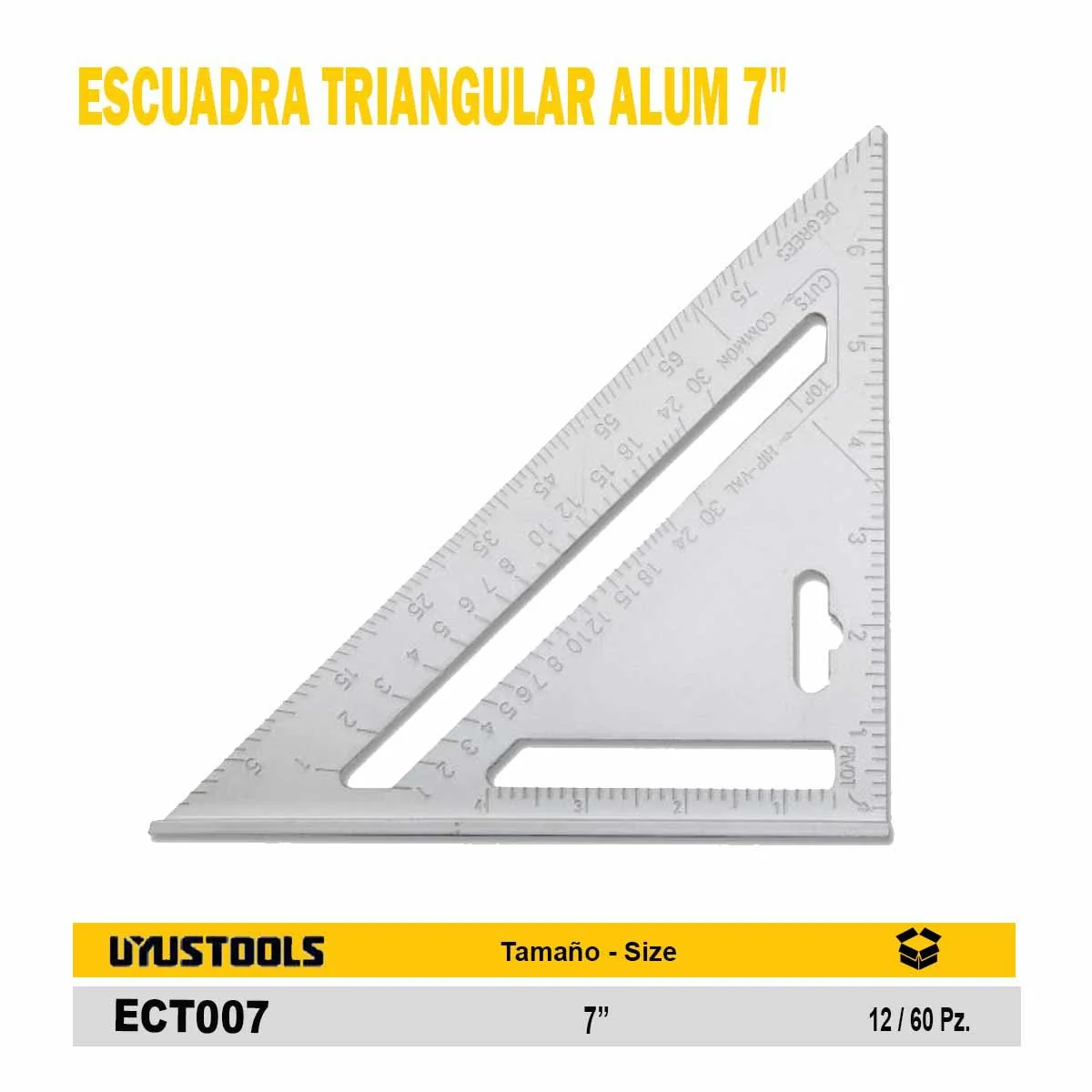 ESCUADRA TRIANGULAR UYUST ALUM 7" 