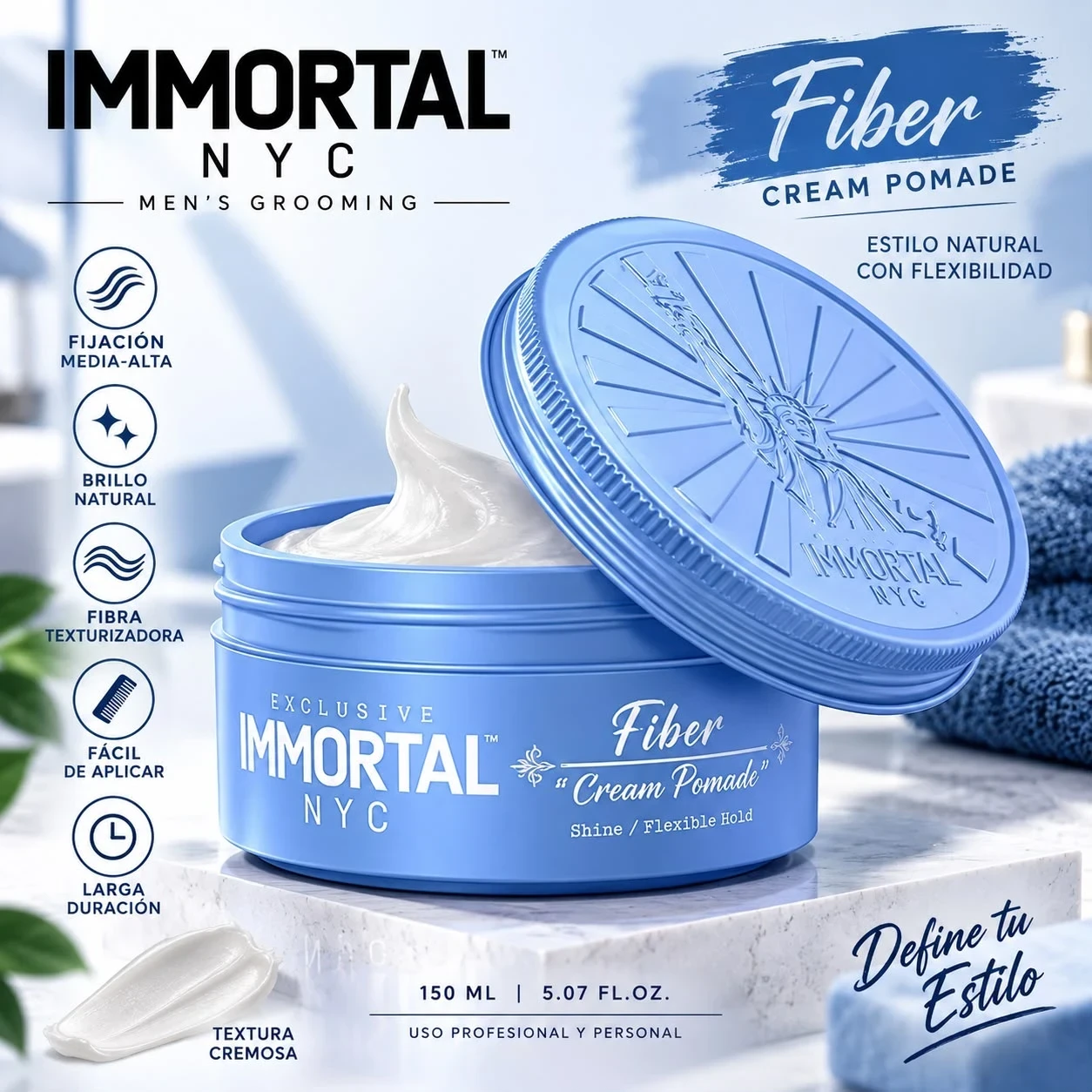 immortal cera cabello crean pomade azul cielo.jfif