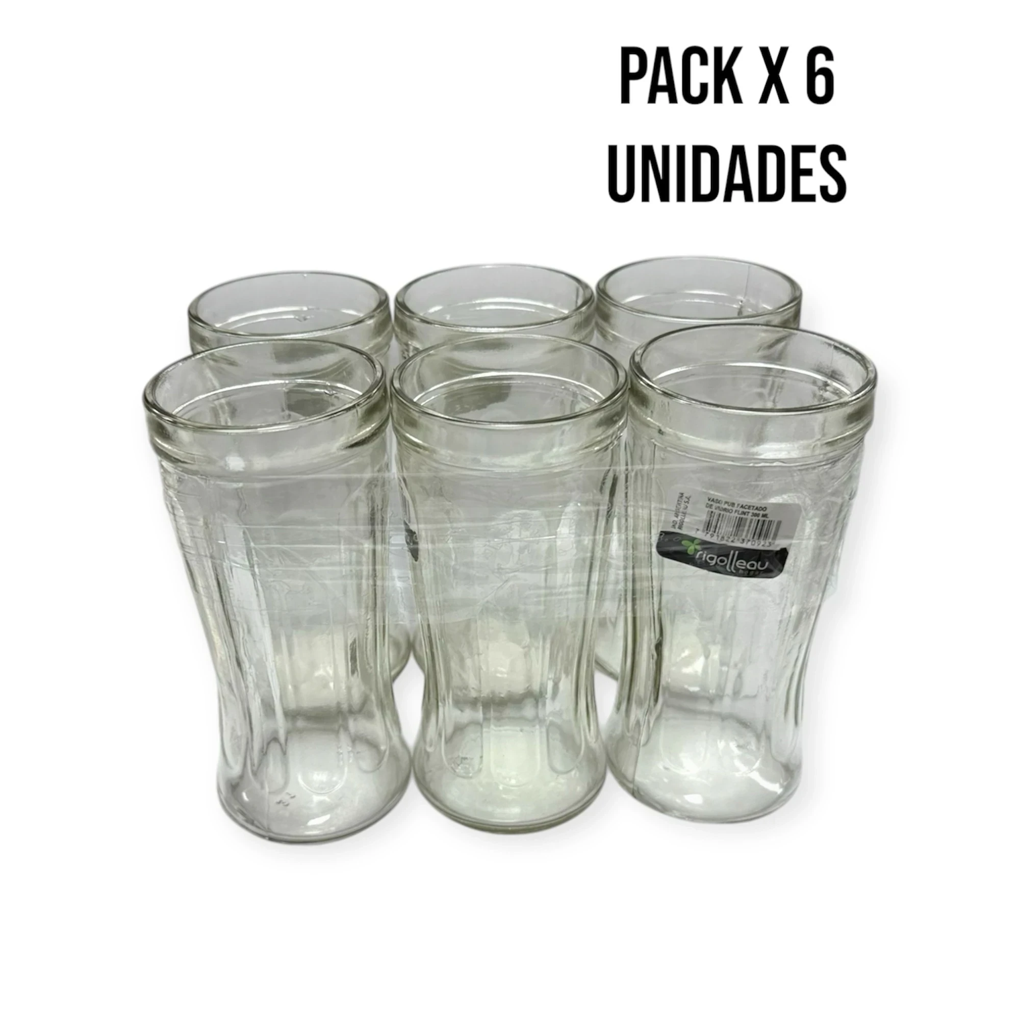 Vaso pub facetado x6 unidades 300 ml