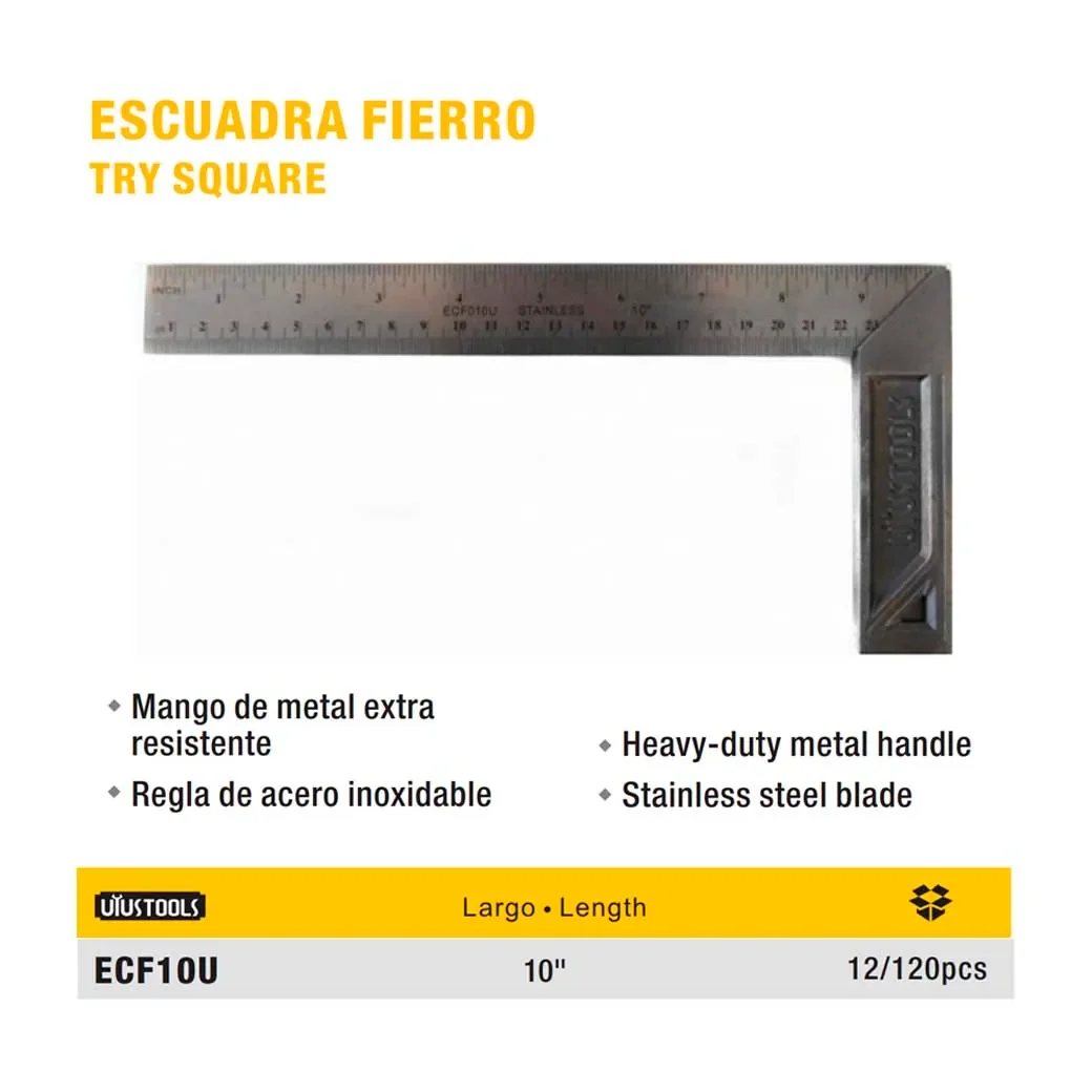 ESCUADRA DE FIERRO UYUST 10" INOX