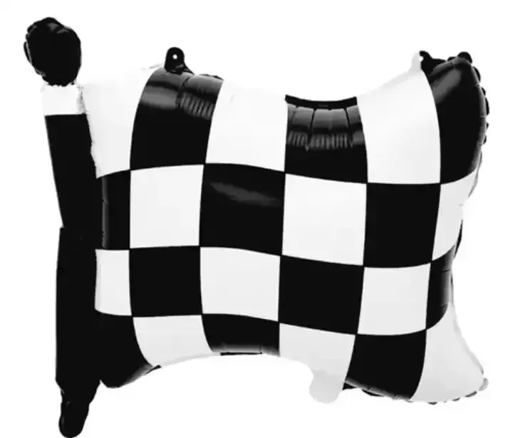 Globo metalizado bandera de carreras 64x56 cm 