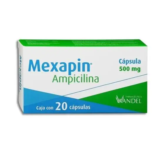 Mexapin 500 mg (Ampicilina) 20 cápsulas 