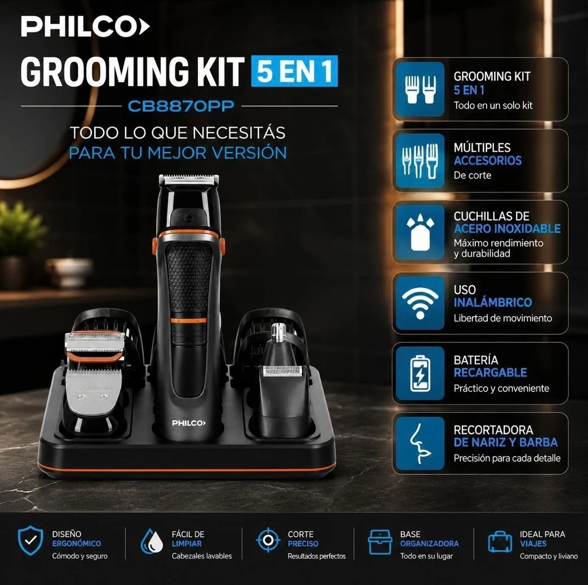 GROOMING PHILCO EN KIT 15 PIEZAS