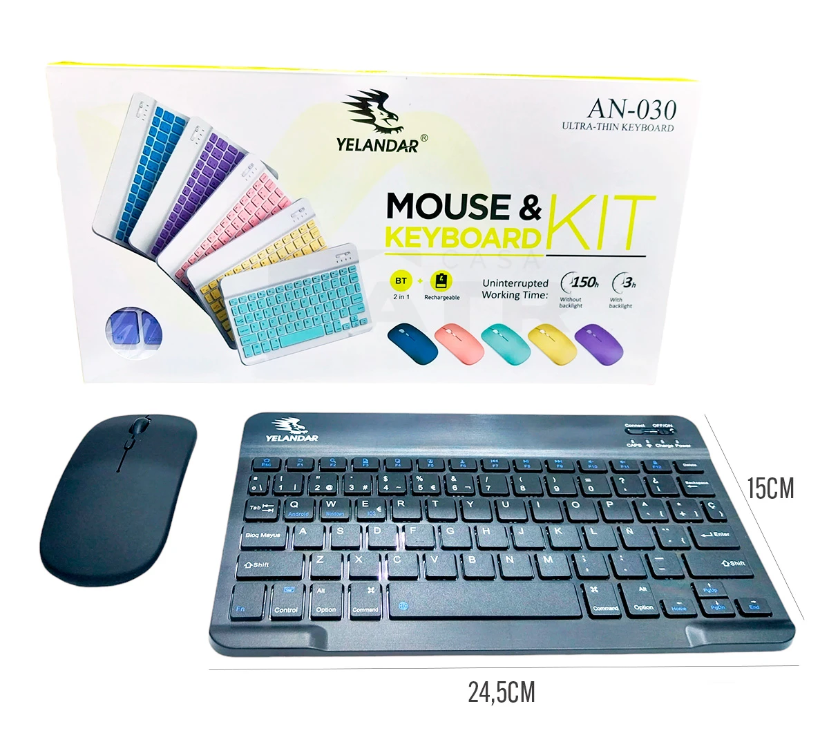Kit teclado + mouse color pastel