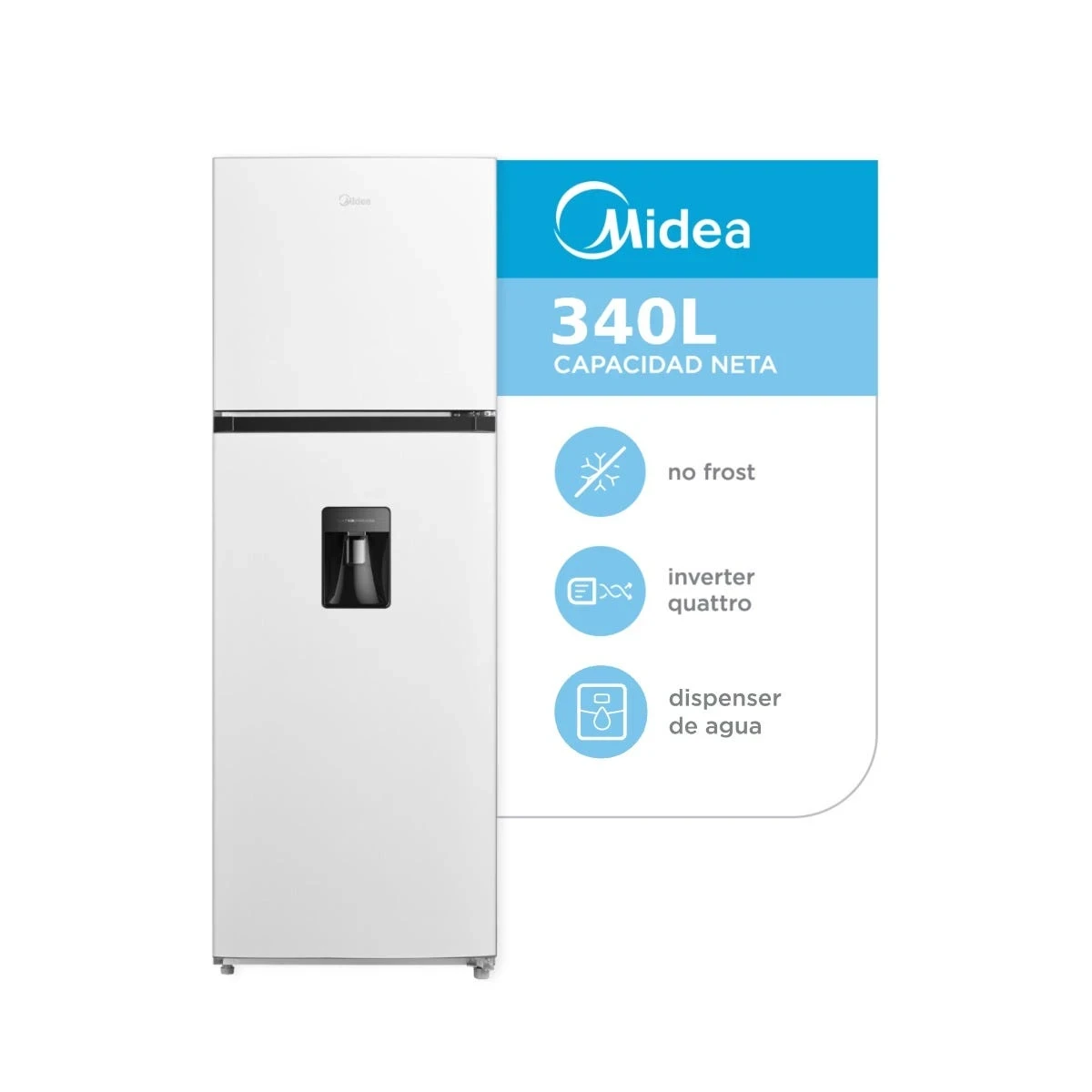 HELADERA NO FROST  INVERTER 340LTS MIDEA DISPENSER BLANCA ‼️SOLO POR PEDIDOS ‼️  2