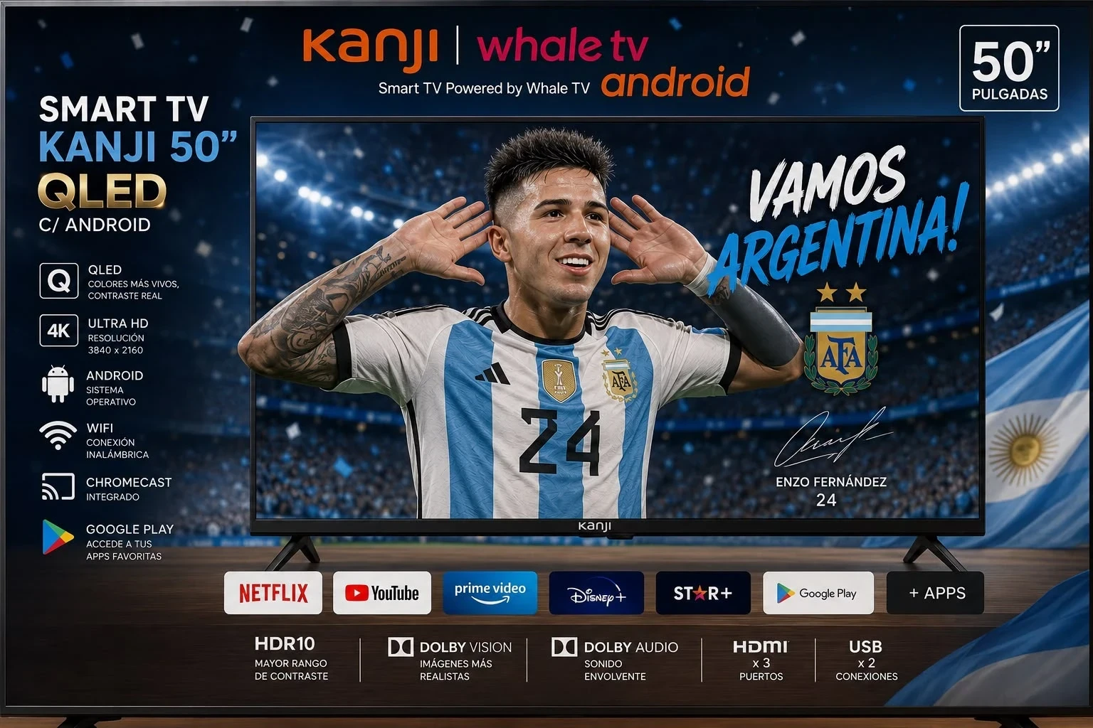 SMART TV KANJI 50" QLED CON ANDROID 