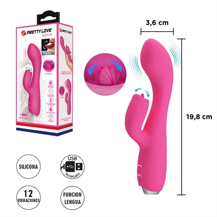 Estimulador de punto G con masajeador clitorial y carga USB