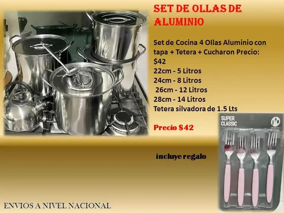 Set de ollas de aluminio  2