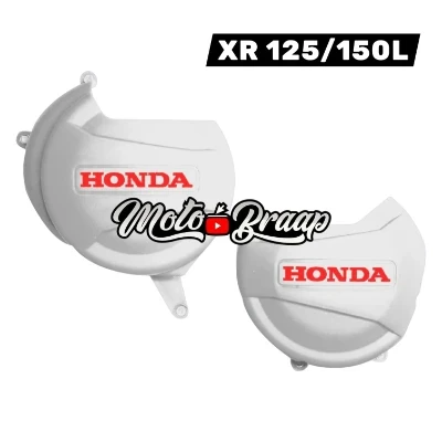 PL XR 125 / PL XR 150 L Combo tapa clutch + tapa volante Blanca letras roja FT 5184 FT 5192