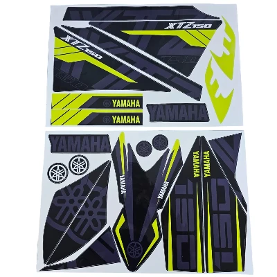 XTZ 150 Calcomanias 2025 gris con amarillo limon