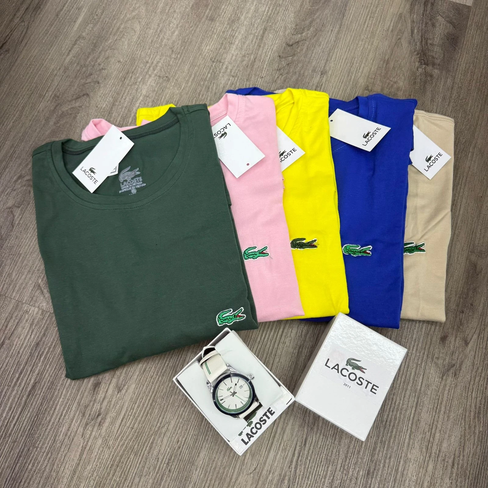 Kit la Coste X5 Camisetas 1 Reloj Obsequio  2