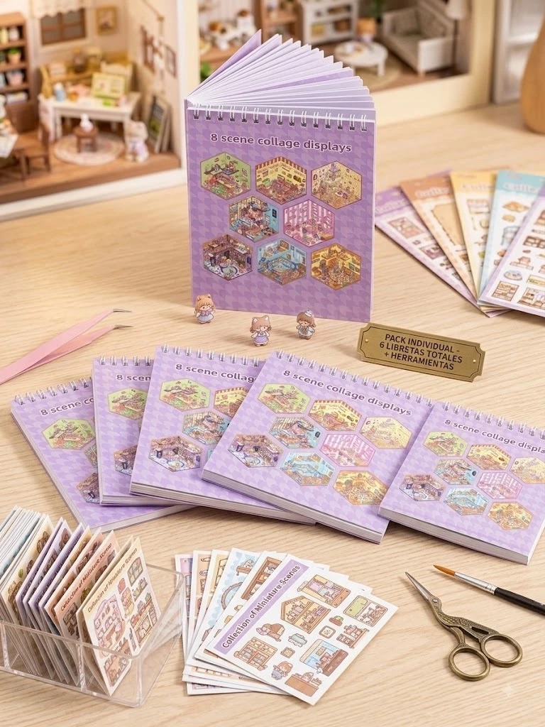 LIBRETA CON 8 ESCENARIOS (4 colores diferentes)  3