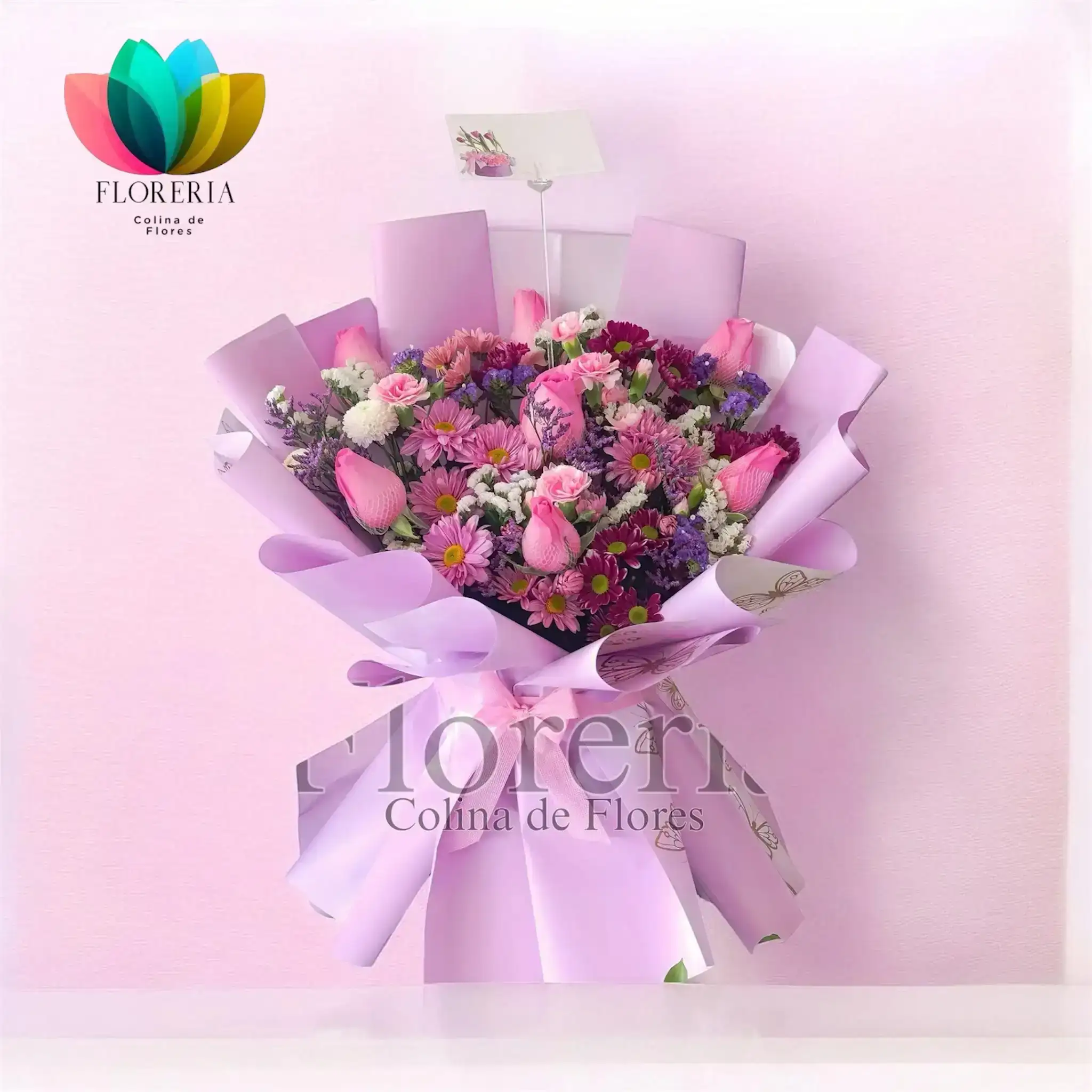 Buquet mix lila y rosado