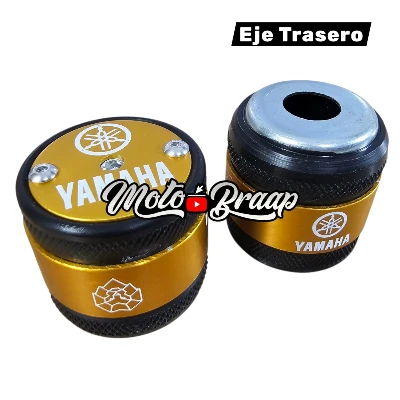 Yamaha Slider eje trasero plasti aluminio contra marcado Yamaha dorado (PAR)