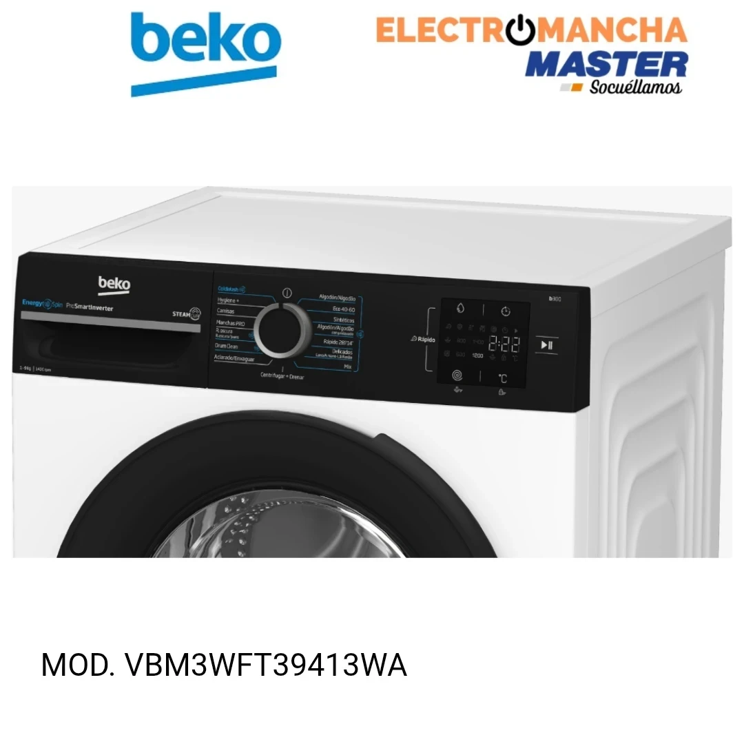 LAVADORA BEKO VBM3WFT39413WA 9 KILOS 1400RPM A 3