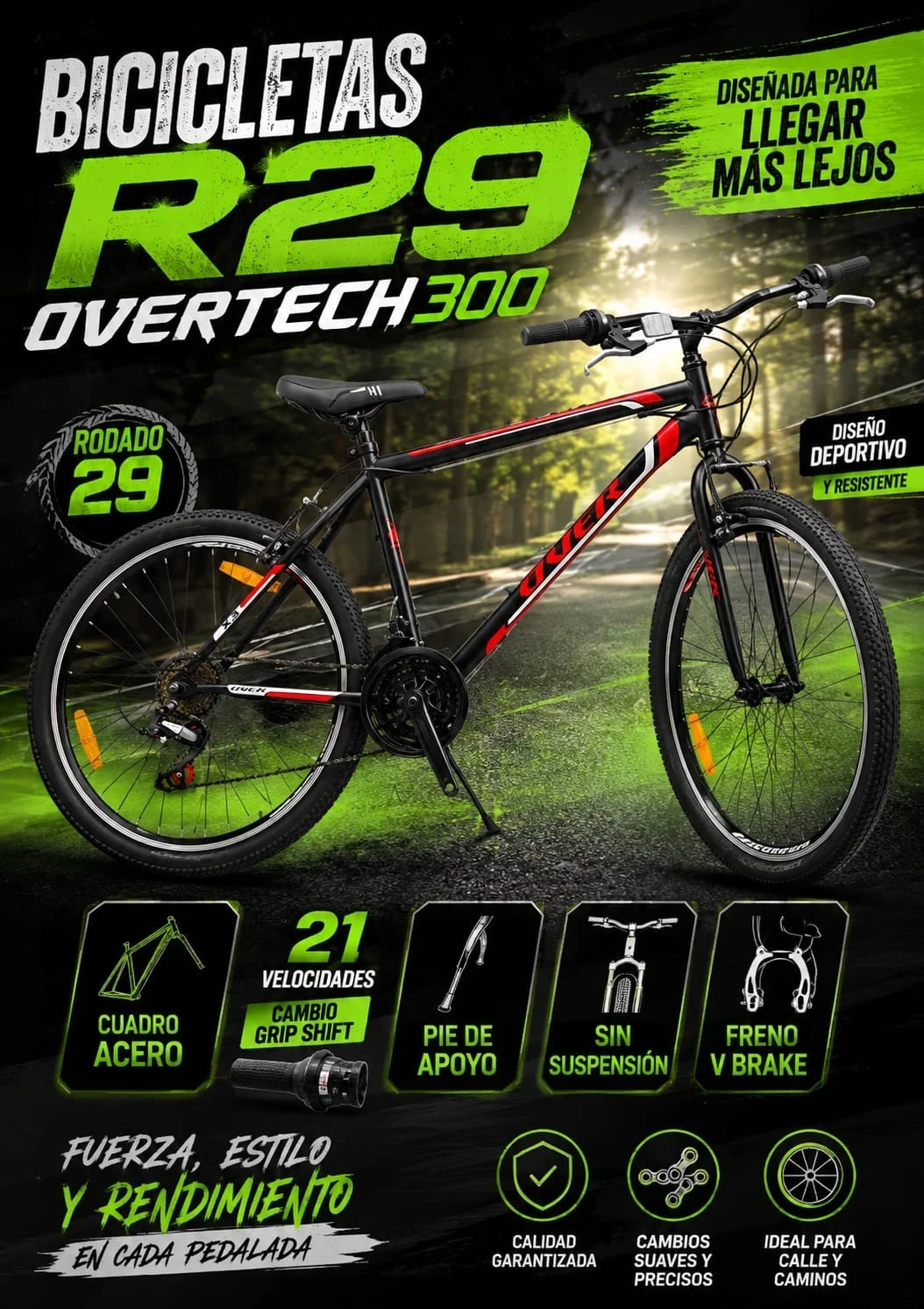 Bicicleta Overtech 300 R29 Acero