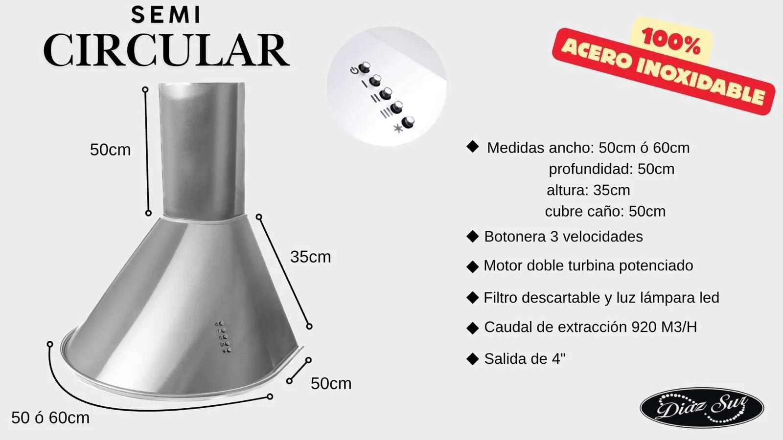 Campana Slim Flat de la marca Díaz Sur 6