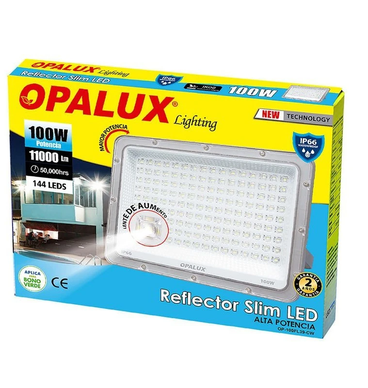 Reflector LED Opalux Slim 100w IP66 Luz Fría 3