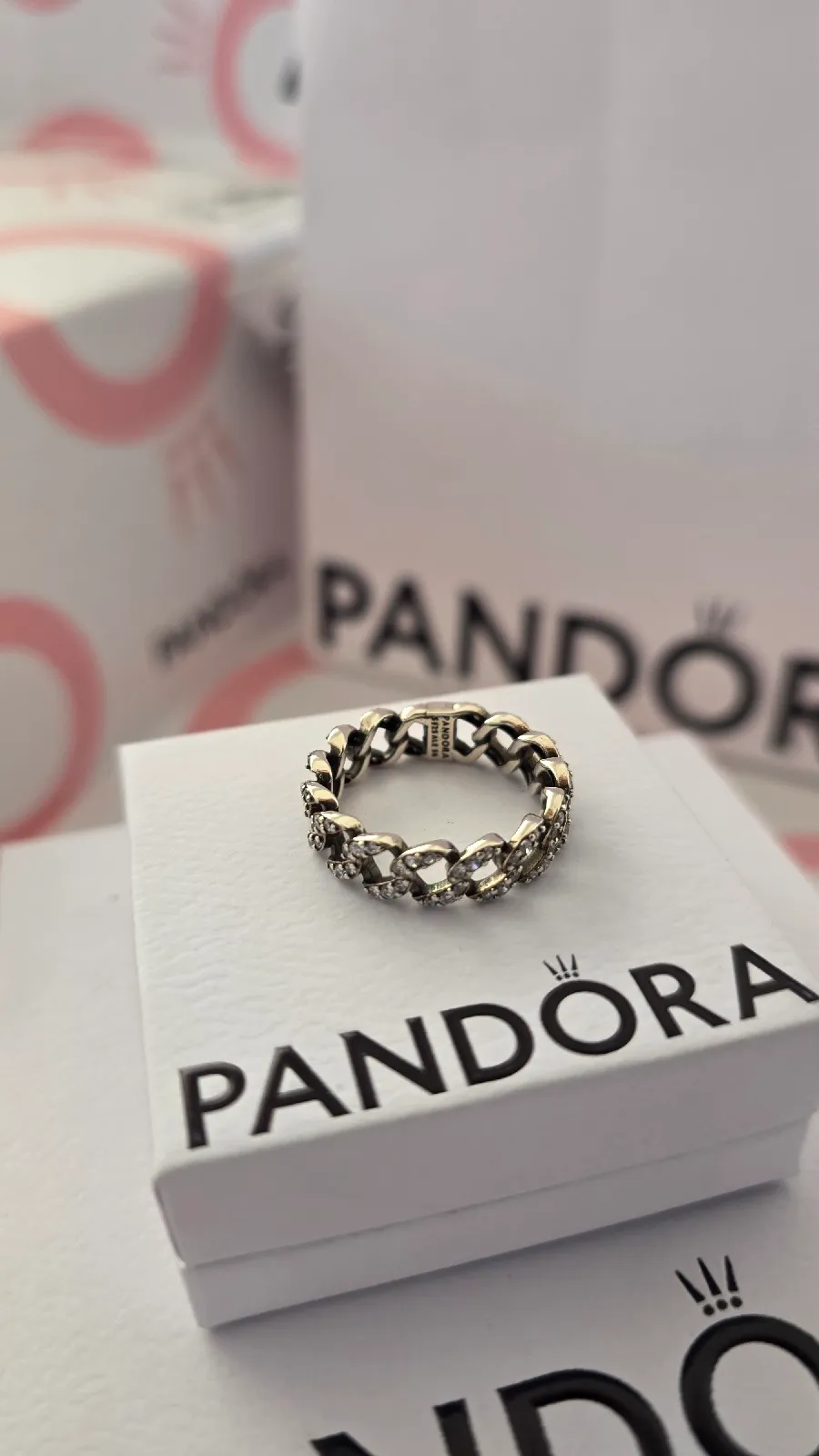 Pandora Timeless Cuban silver ring 4