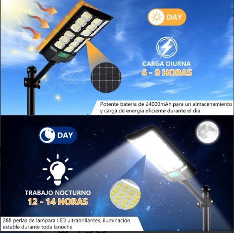 Lámpara Led Solar Exterior Luminaria Suburbanas 288led 5000w 4