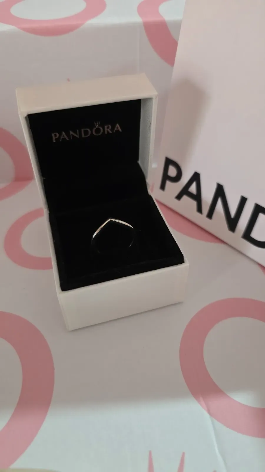 Pandora wishbone silver ring  2