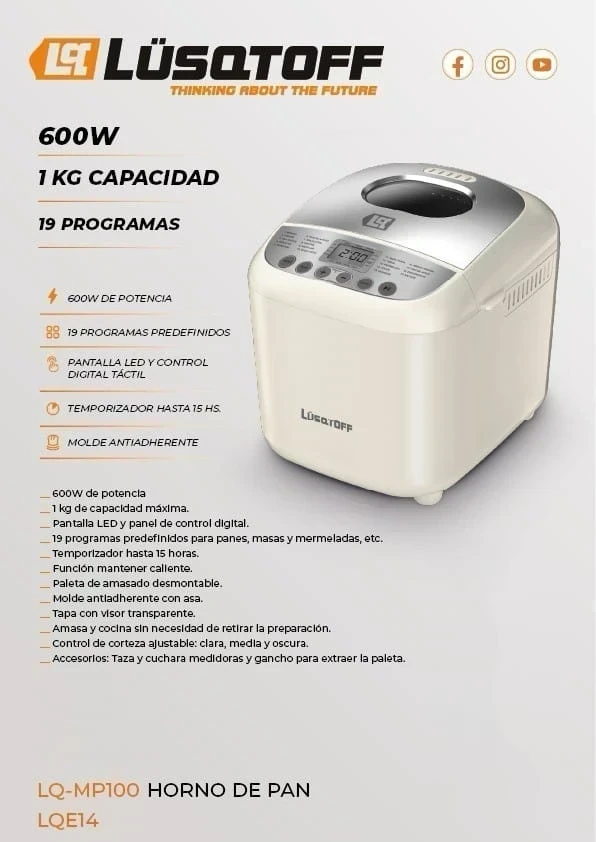 HORNO DE PAN LUSQTOFF 600W