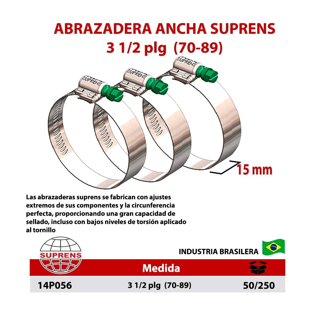 ABRAZADERA PERFORADA SUPRENS 3 1/2" (70-89)