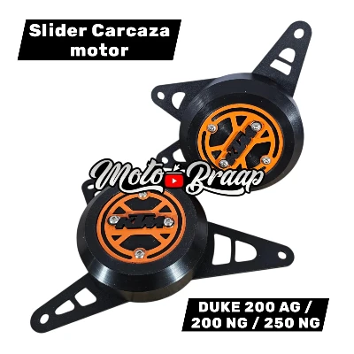 DUKE 200 AG / 200 NG / 250 NG/ Juego slider Carcaza de Motor Naranja Duke + 3d negro ML