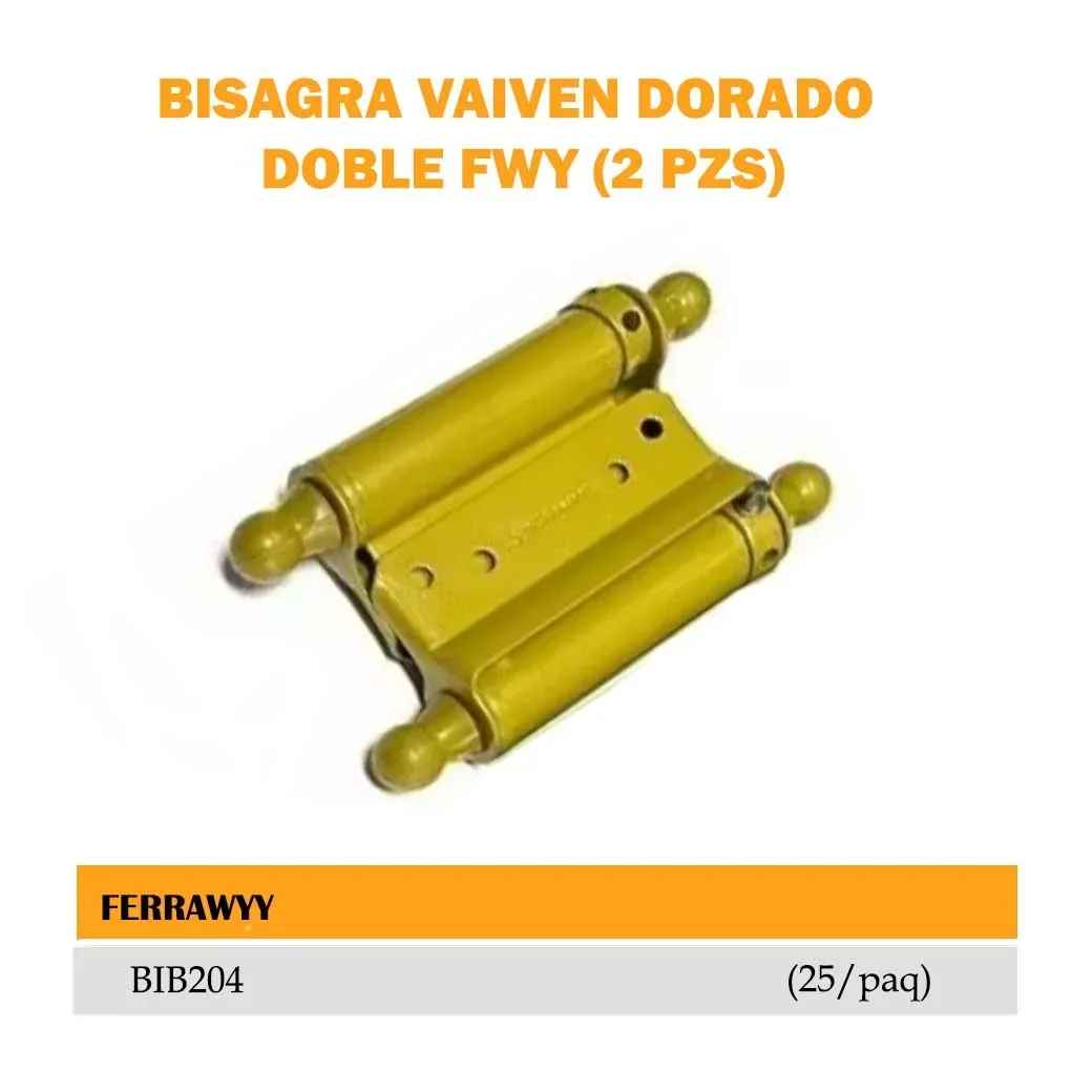 BISAGRA VAIVEN DORADO DOBLE FWY (2 PZS) 4"