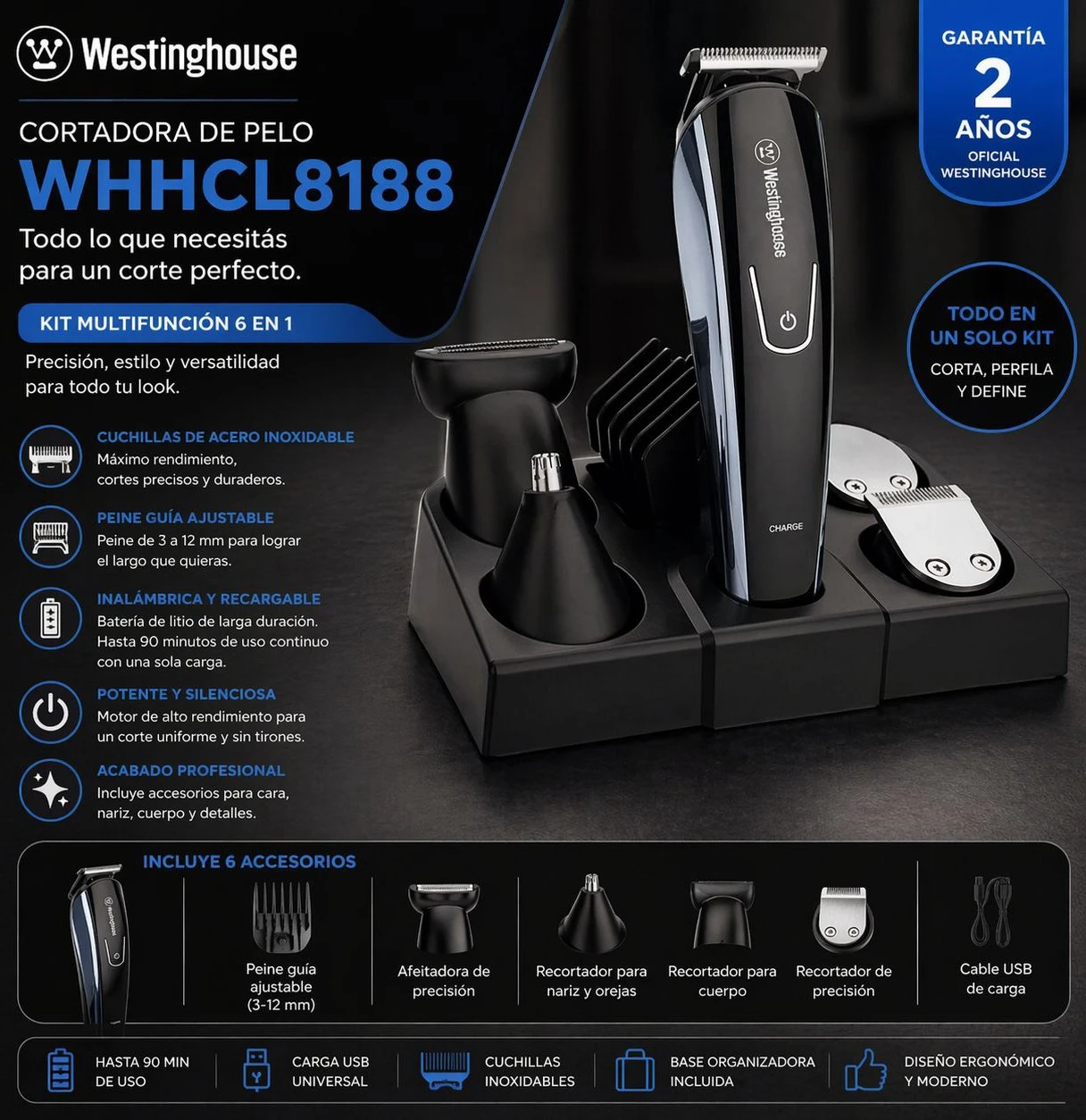 Cortadora de Pelo y Barba Westinghouse 