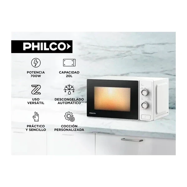 MICROONDAS PHILCO 700W 20L BLANCO