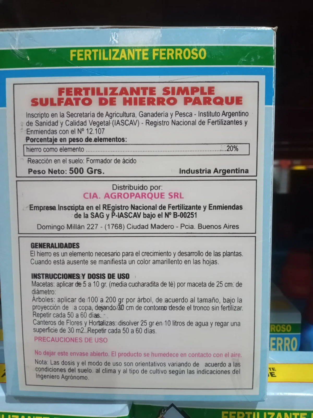 Sulfato de Hierro  2