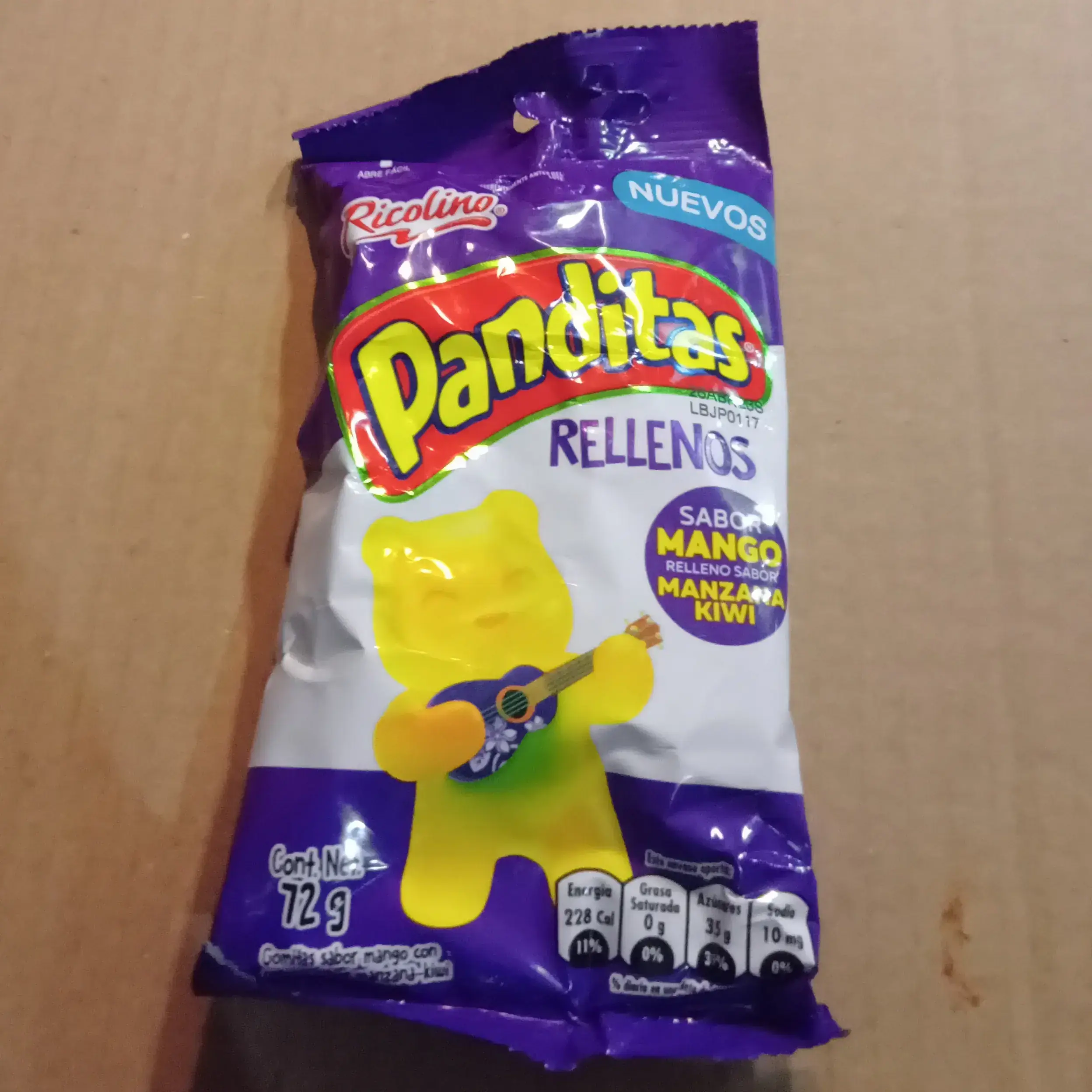 Gomitas panditas  rellenos 72 g