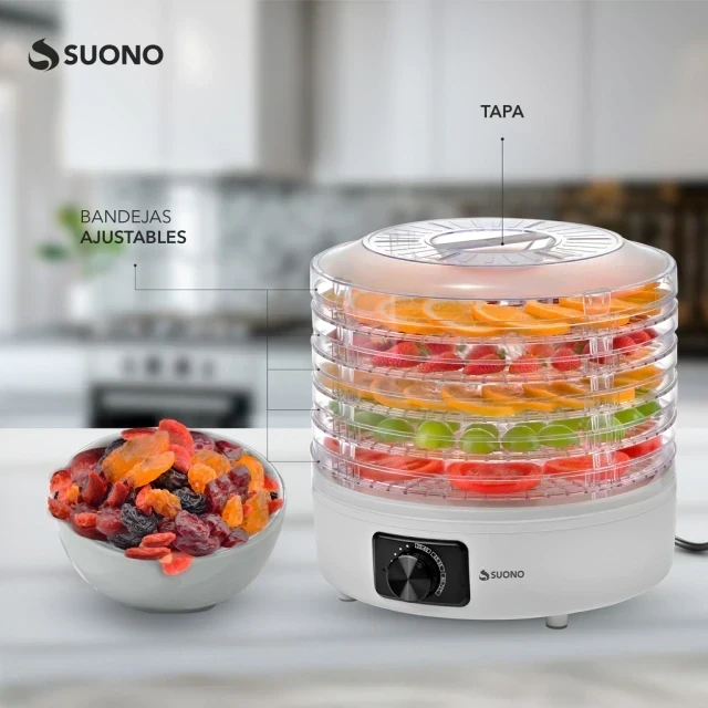 DESHIDRATADOR DE ALIMENTOS SUONO CON 5 BANDEJAS 3